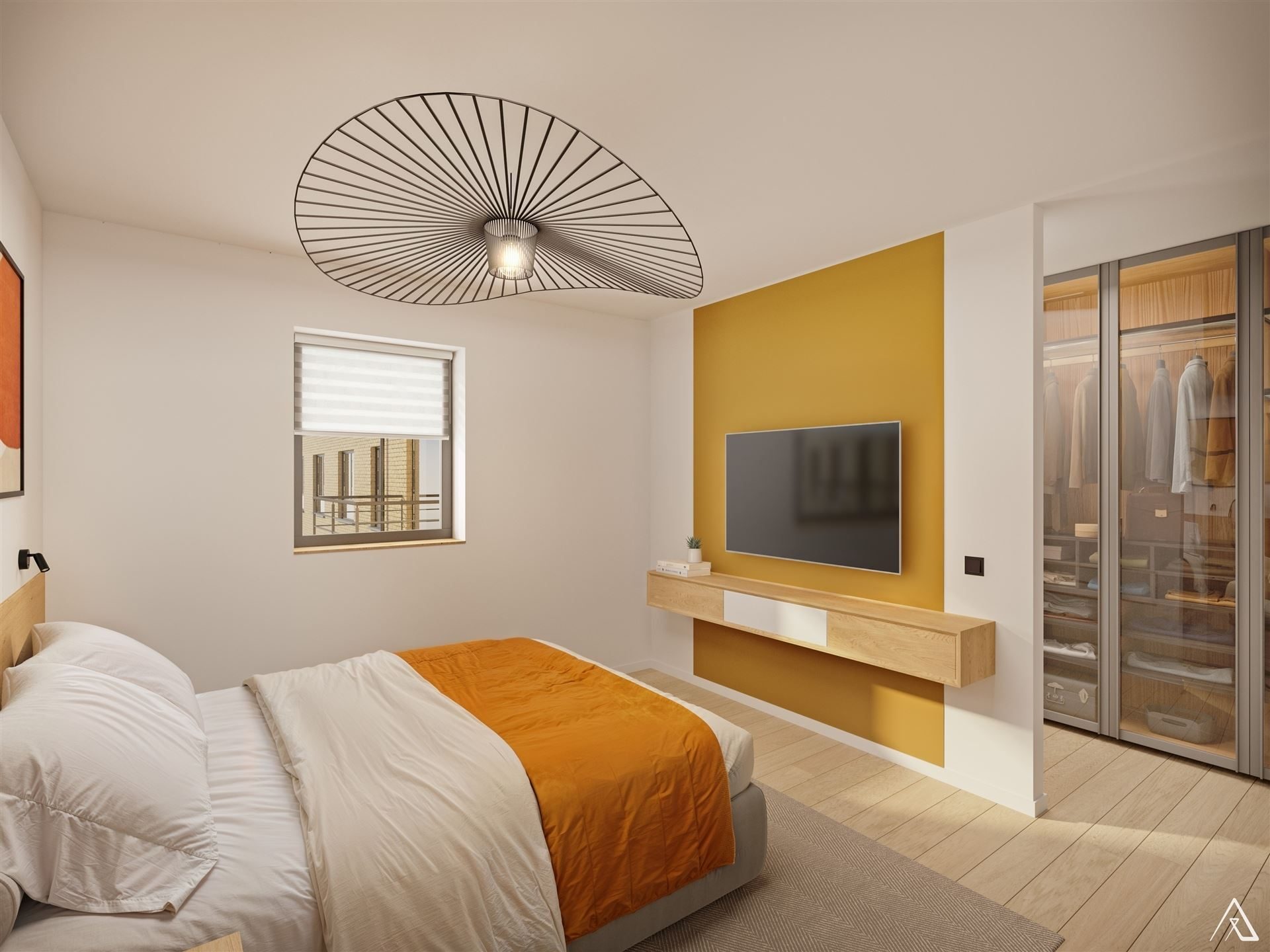 Chambre d’un appartement de la Résidence Mosa