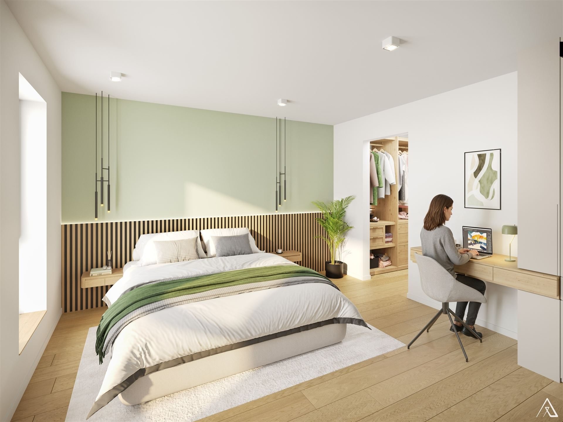 Chambre parentale avec dressing d’une maison de la Résidence Mosa
