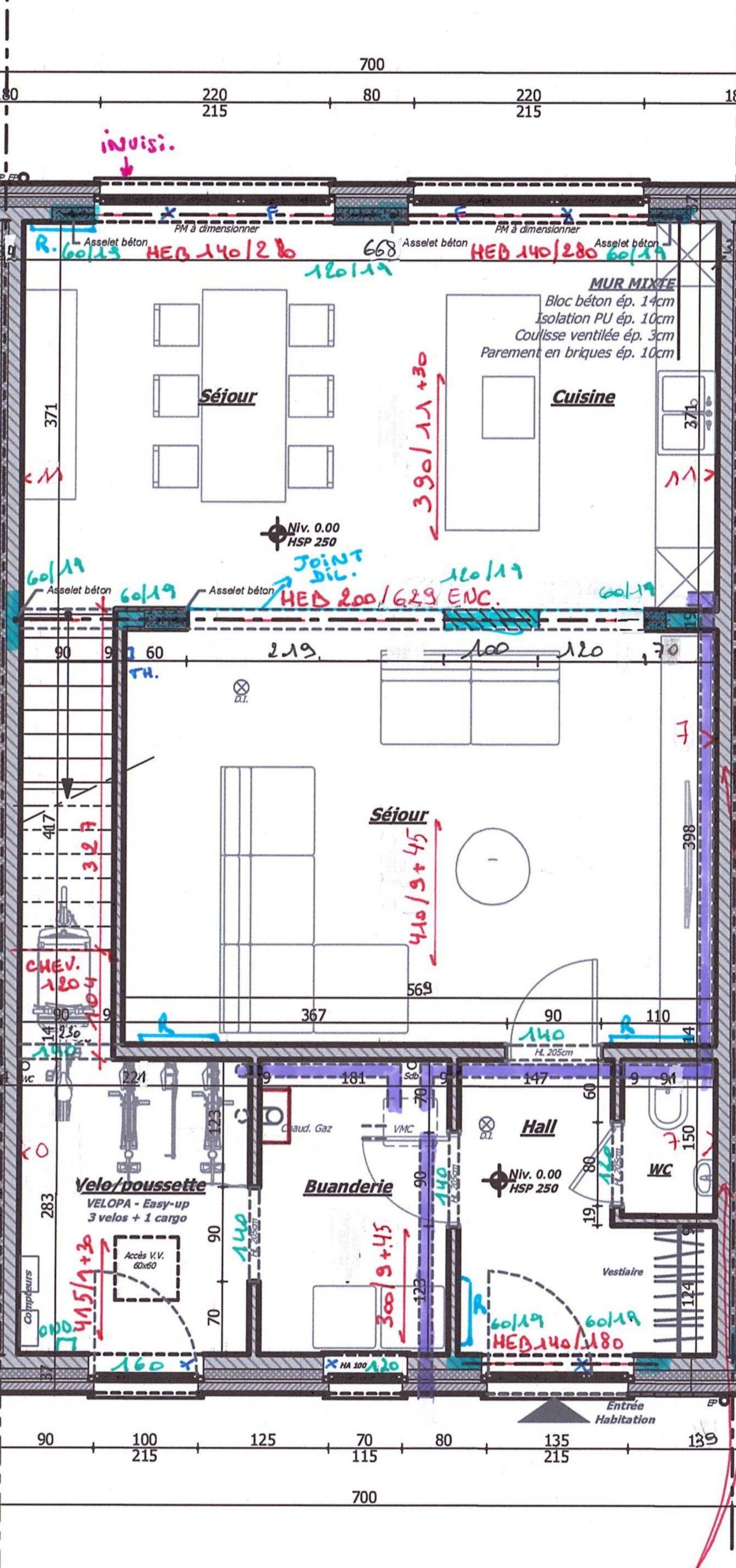 Plan : rez-de-chaussée de la maison B4, Résidence Mosa à Jambes