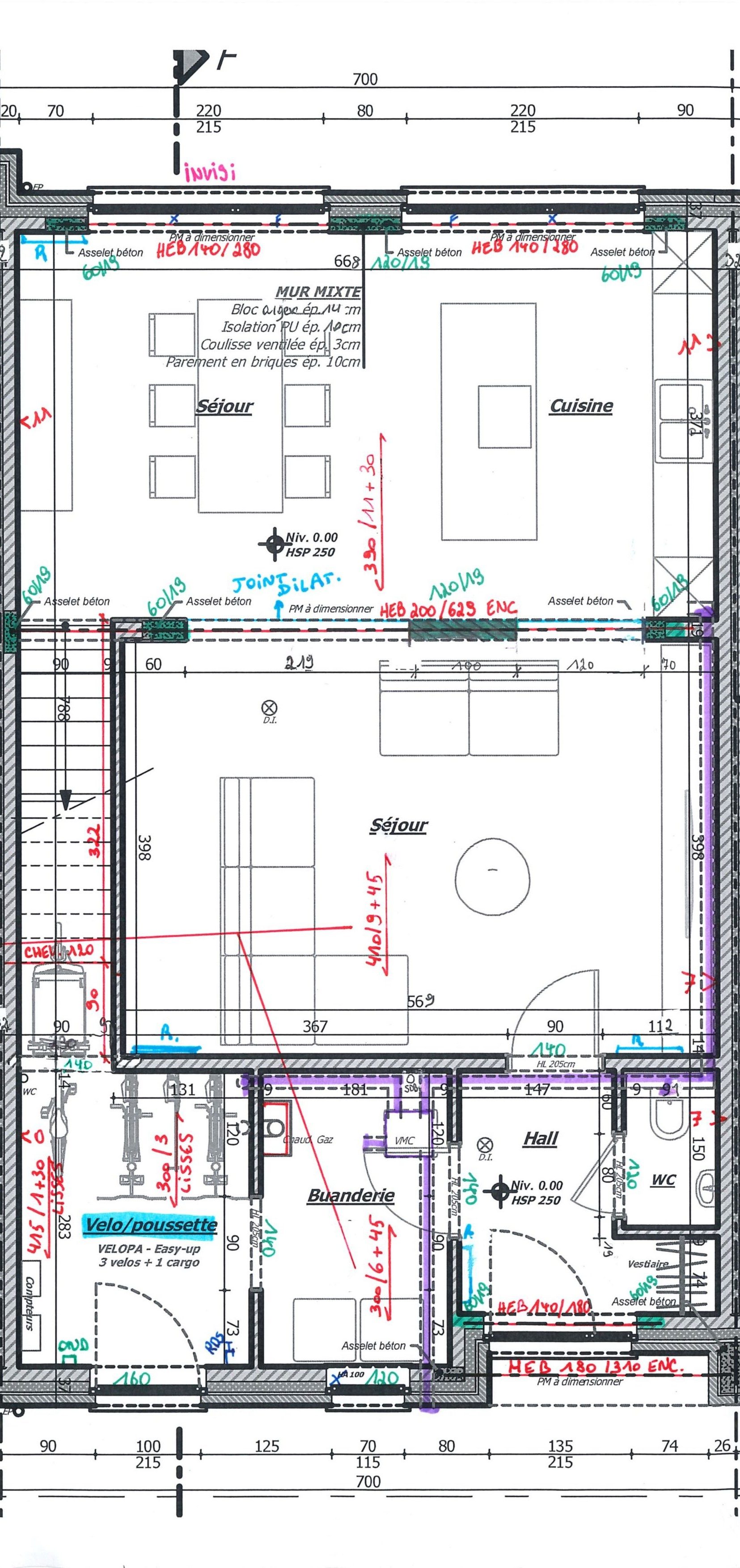 Plan : rez-de-chaussée de la maison B8, Résidence Mosa à Jambes