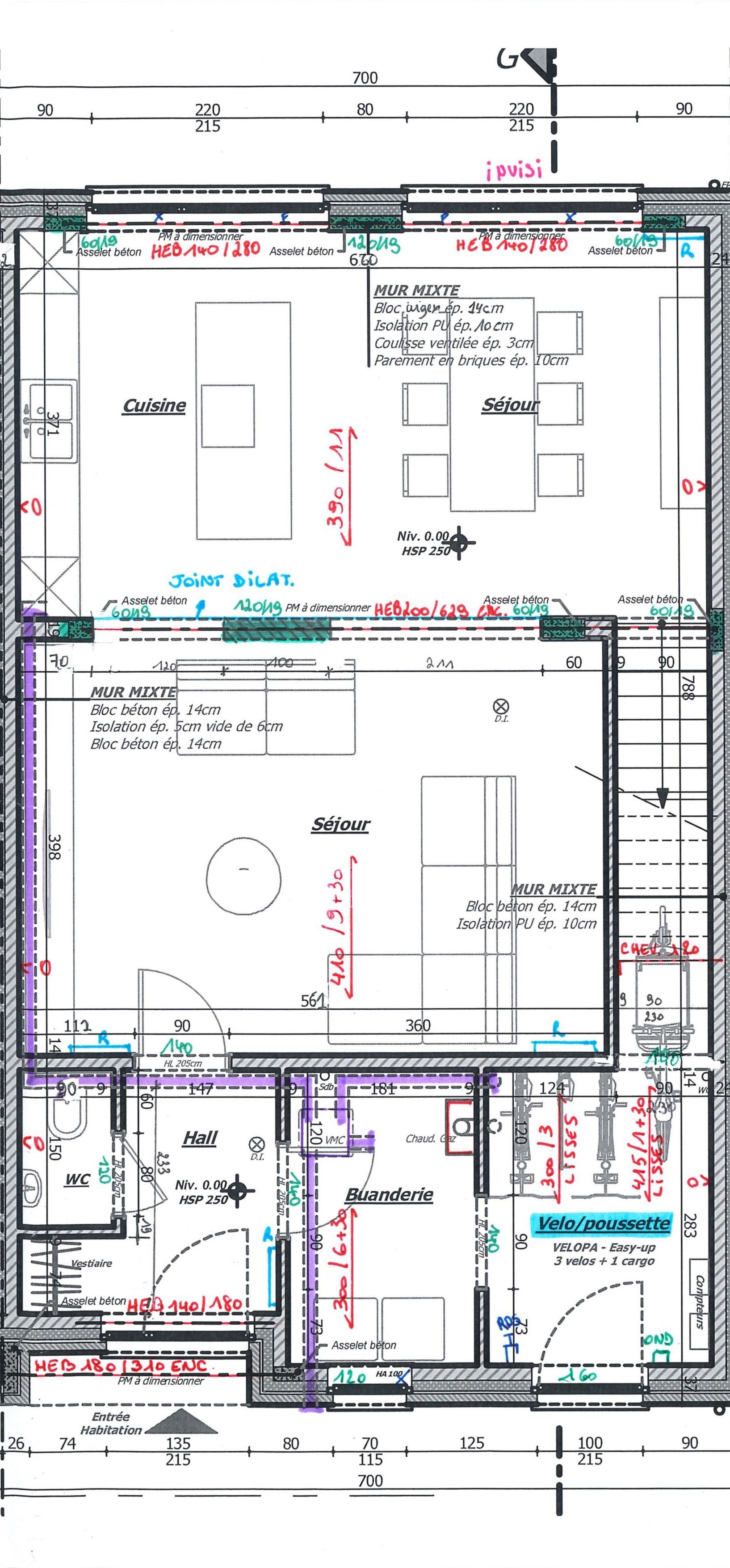 Plan : rez-de-chaussée de la maison B9, Résidence Mosa à Jambes